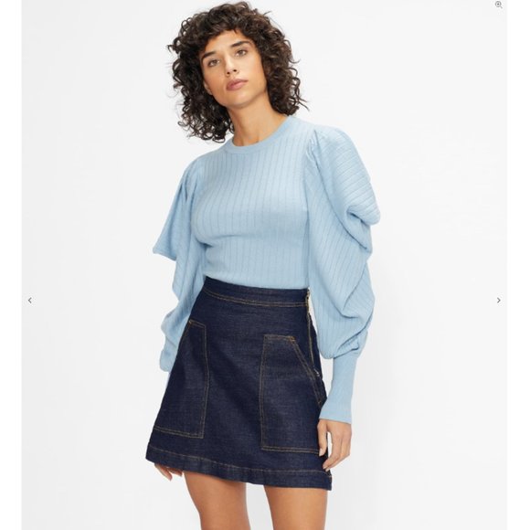 Ted Baker Bubless Extreme Sleeve Knit Sweater light blue size 1 nwt - Picture 1 of 13